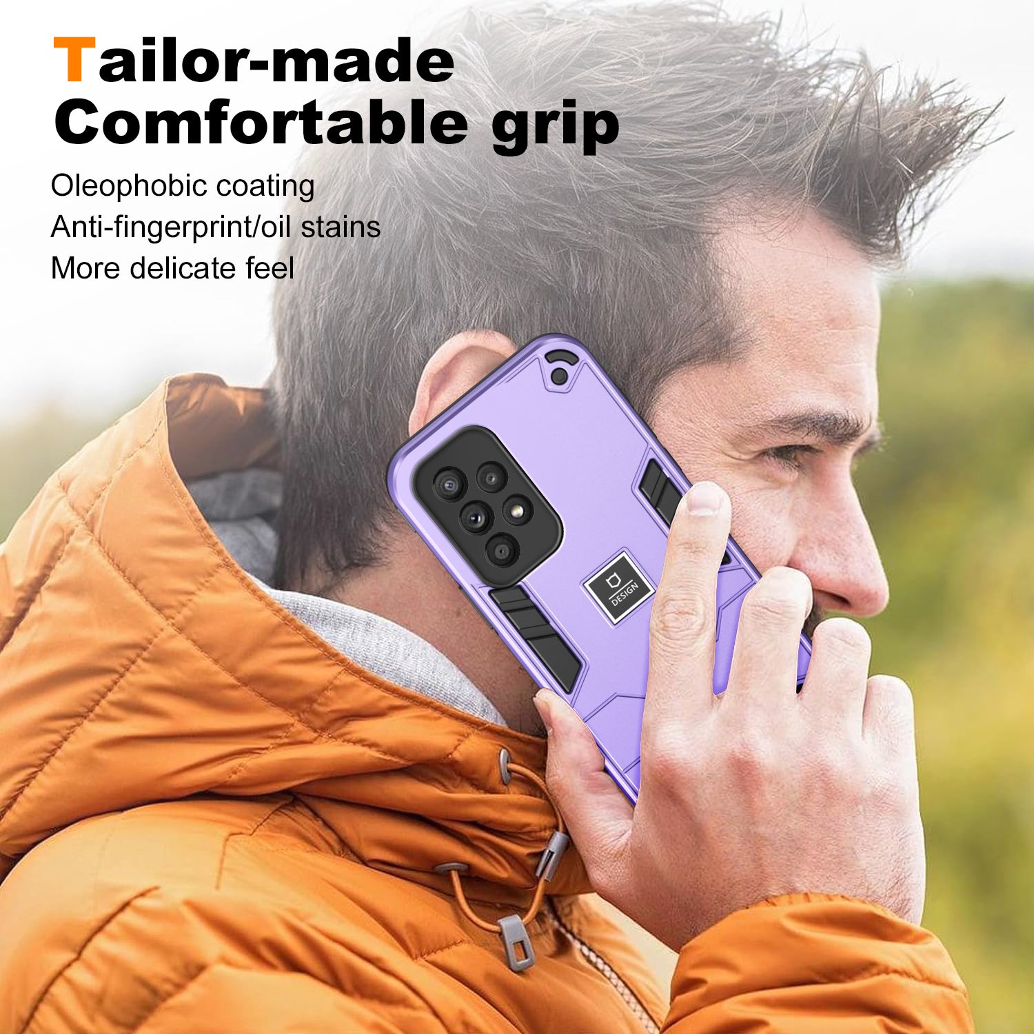 For Samsung Galaxy A33 5G Phone Case Dual Layer Protection Cover Comfortable Grip - Purple For Samsung Galaxy A33 5G Phone Case Dual Layer Protection Cover Comfortable Grip - Purple